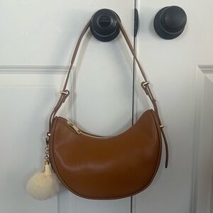 JustFab - brown/tan Crescent Bag / Purse - buttery soft!